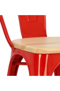 Krzesło Paris Wood czerwone sosna naturalna - d2design